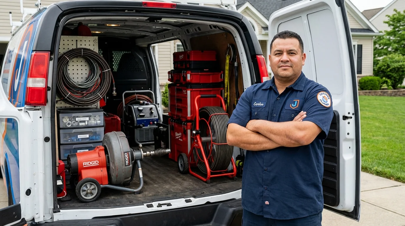 Professional drain cleaning equipment and Johns Plumbing LLC plumber in Everett